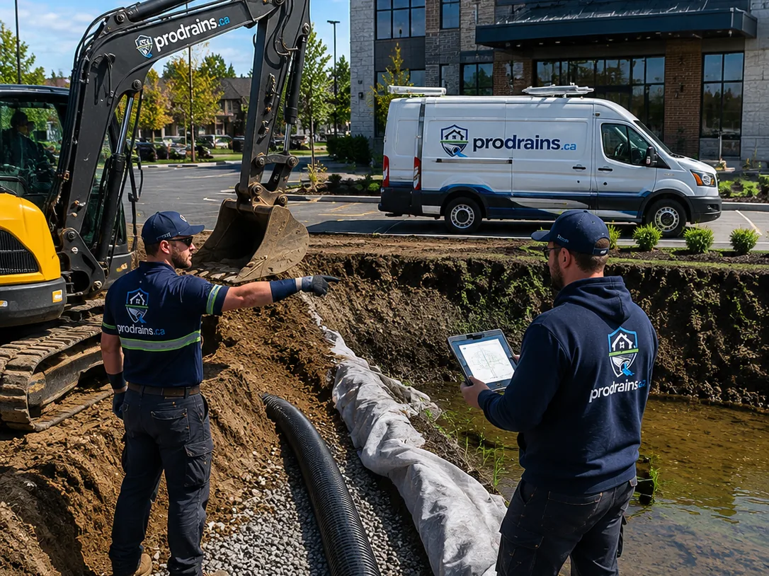 Travaux de drainage et ouvrage d'évacuation des eaux de terrain